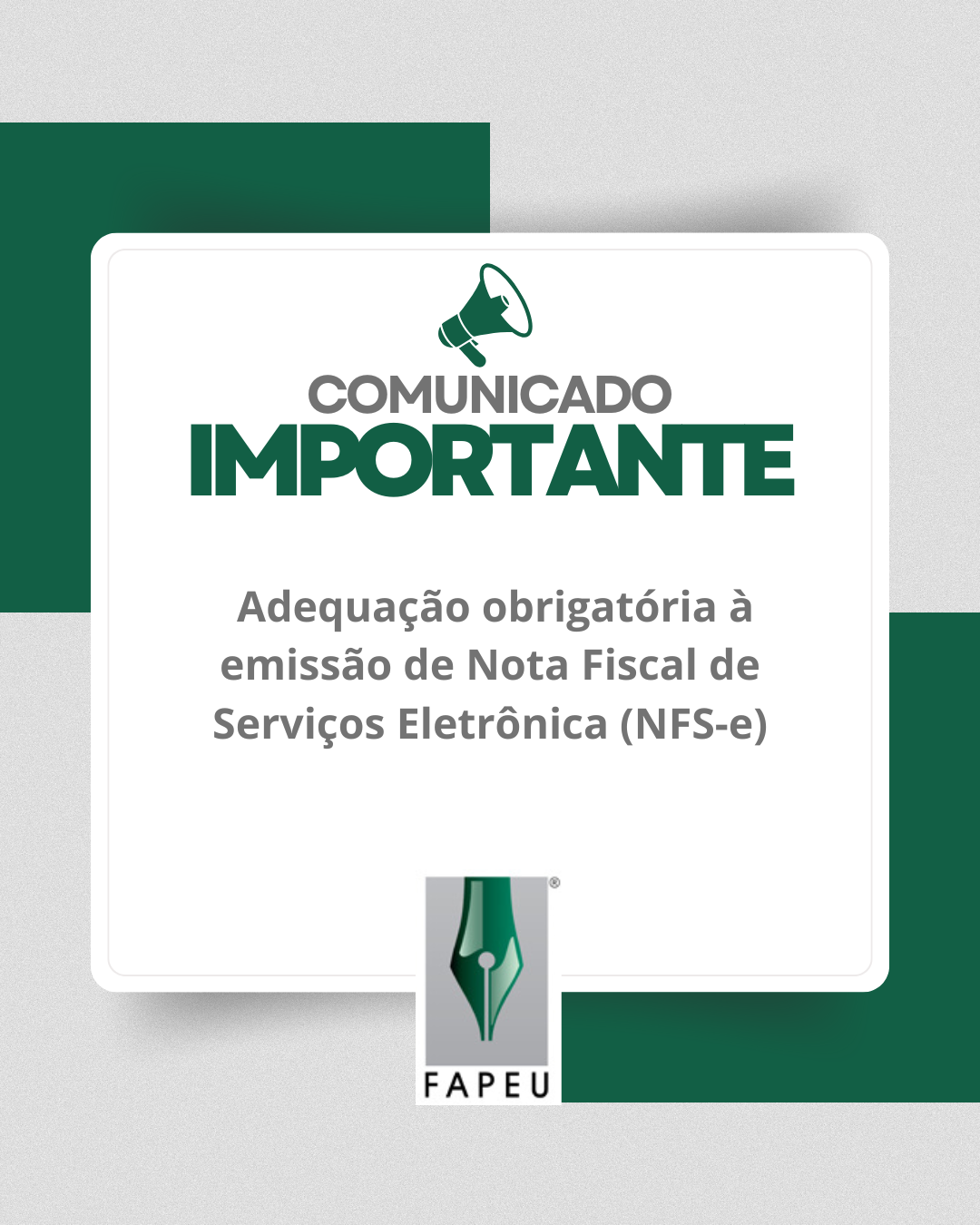 Imagem da notícia COMUNICADO: Adequação obrigatória à emissão de Nota Fiscal de Serviços Eletrônica (NFS-e)