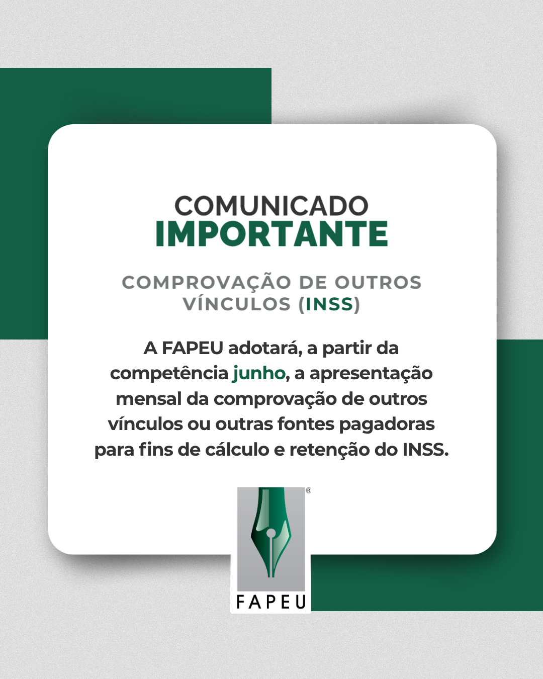 Imagem da notícia COMUNICADO IMPORTANTE: Comprovação de Outros Vínculos (INSS)