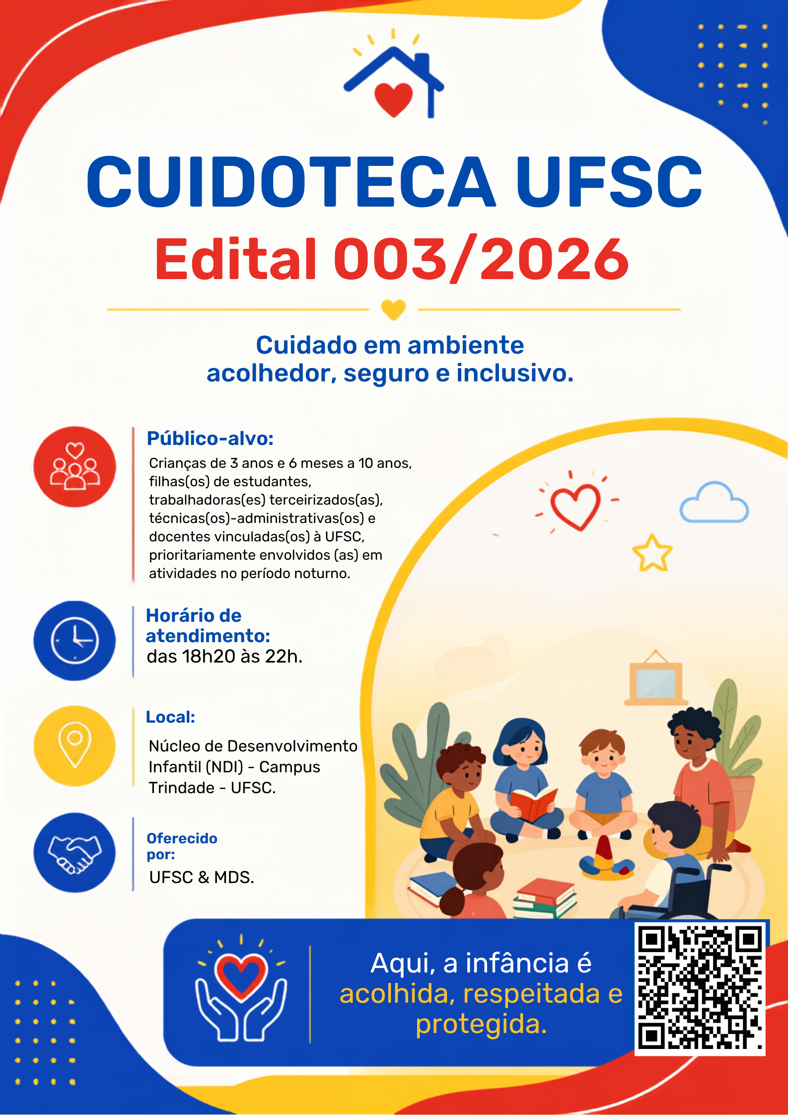 Imagem da notícia Cuidoteca está com vagas abertas para filhos de estudantes e servidores da UFSC